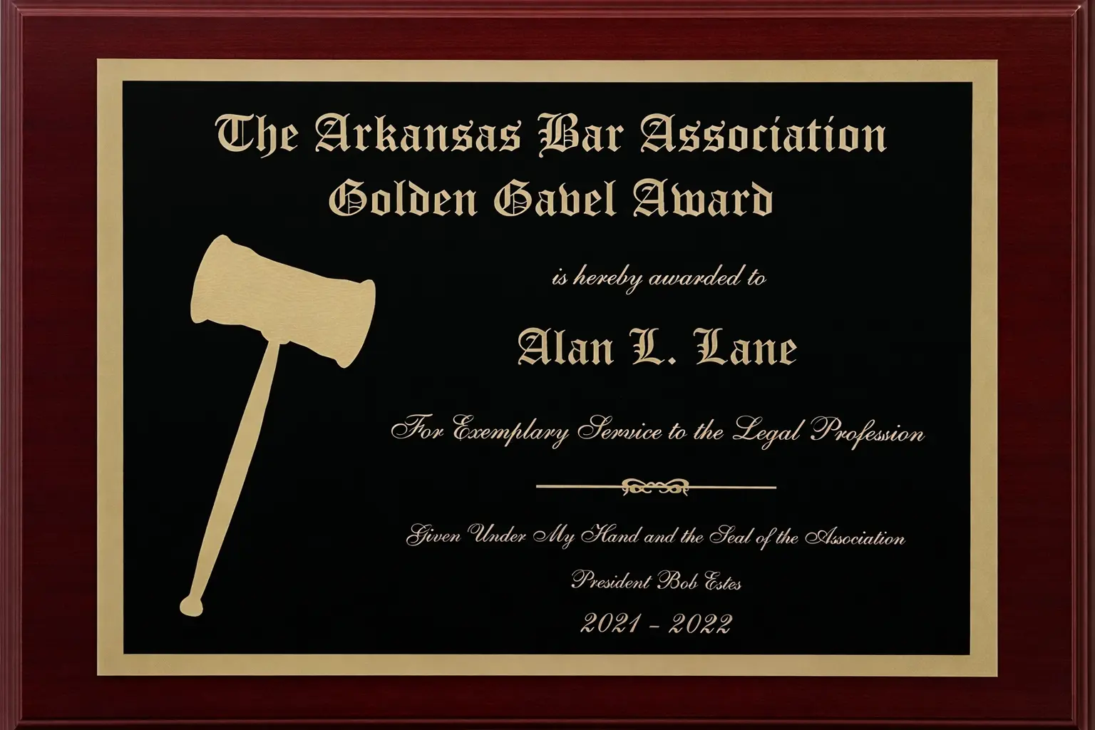 The Arkansas Bar Association Golden Gabel Award